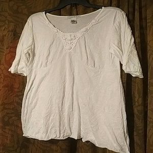 White Crochet & Jewel Beachy Tunic, sz Large